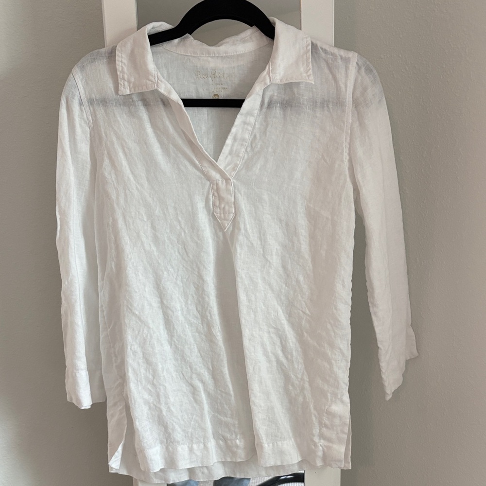 Lilly Pulitzer White V-Neck Blouse
